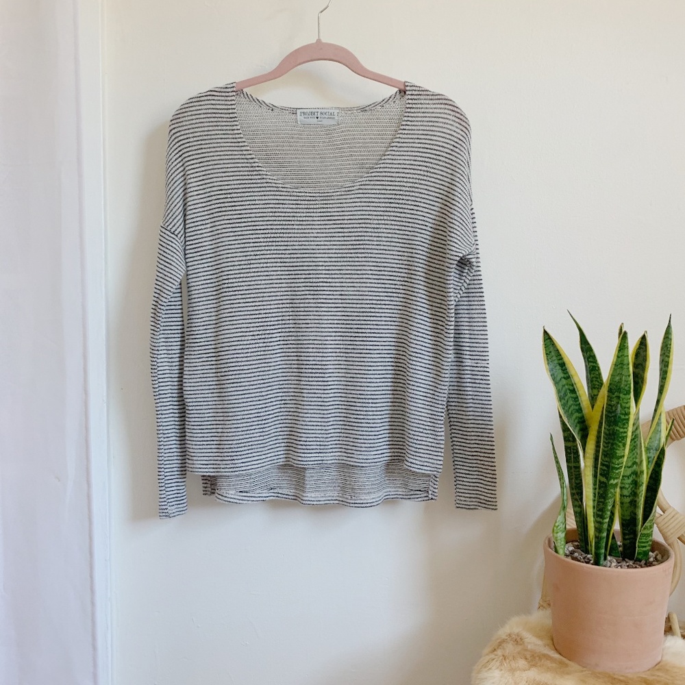 Project Social T Long Sleeve Striped Top